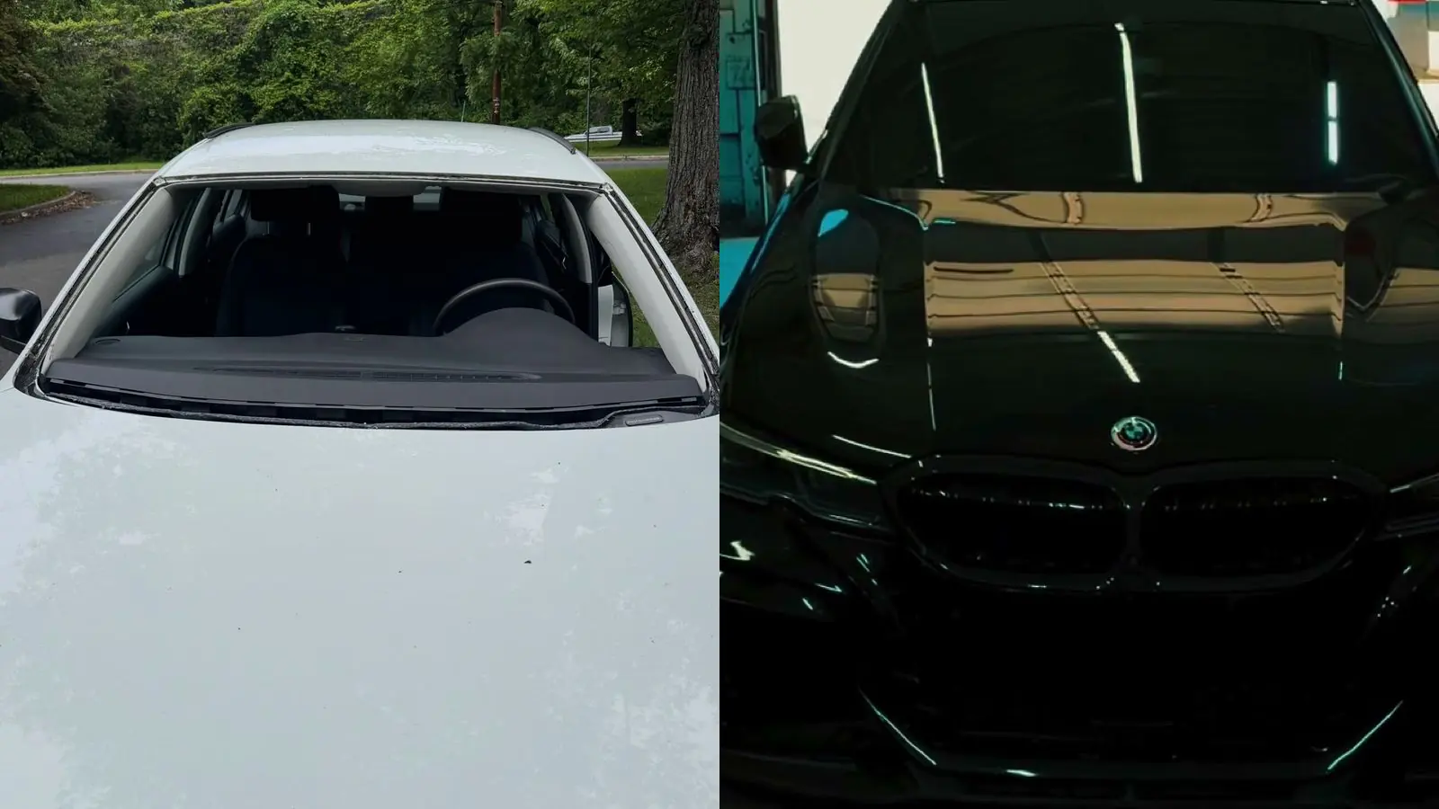 VA Auto Glass mobile windshield work beside a controlled in-shop service bay